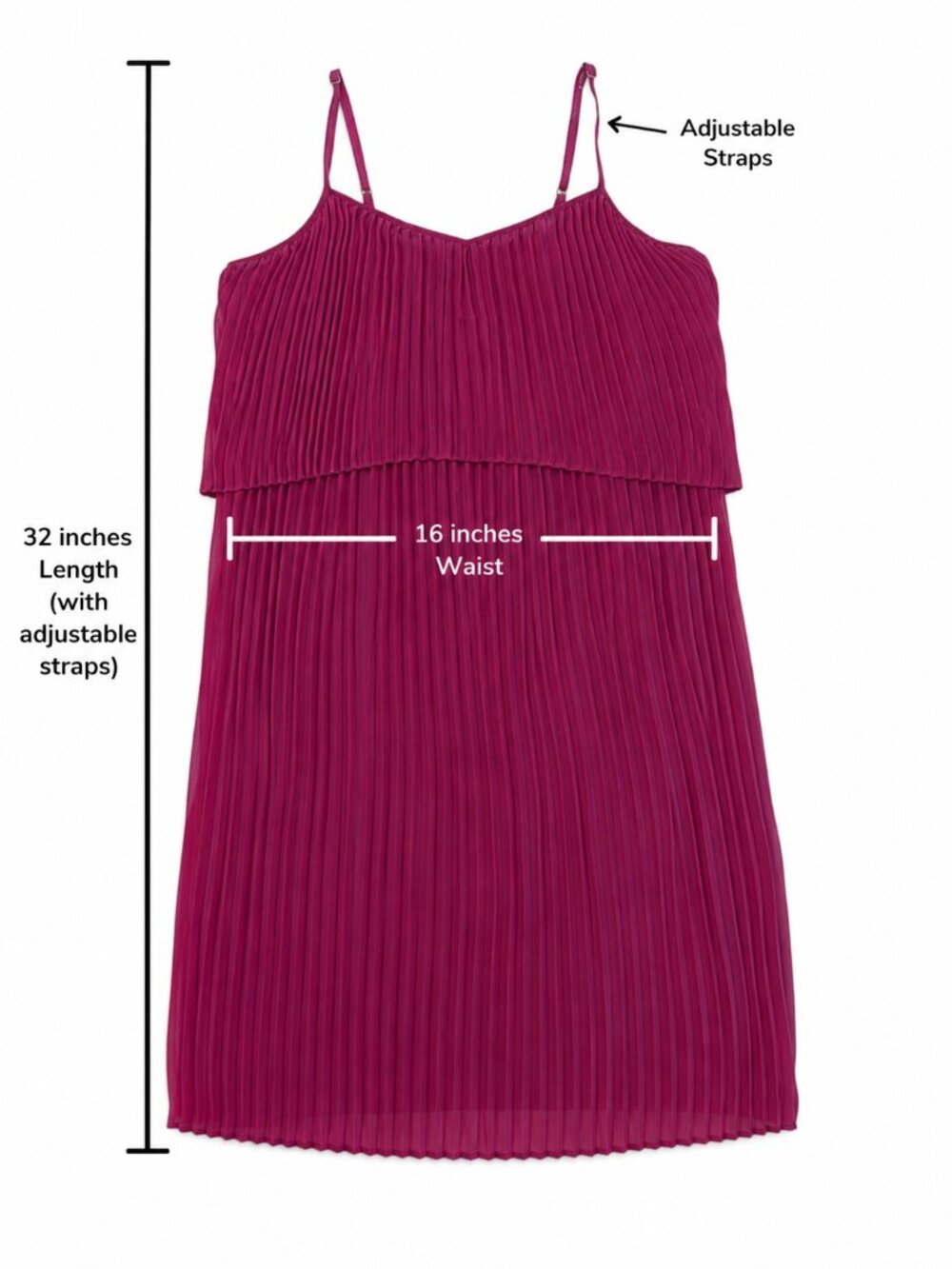BCBG Pleated Tiered Cami Mini Dress Size XXS Magenta NWT - Picture 7 of 7